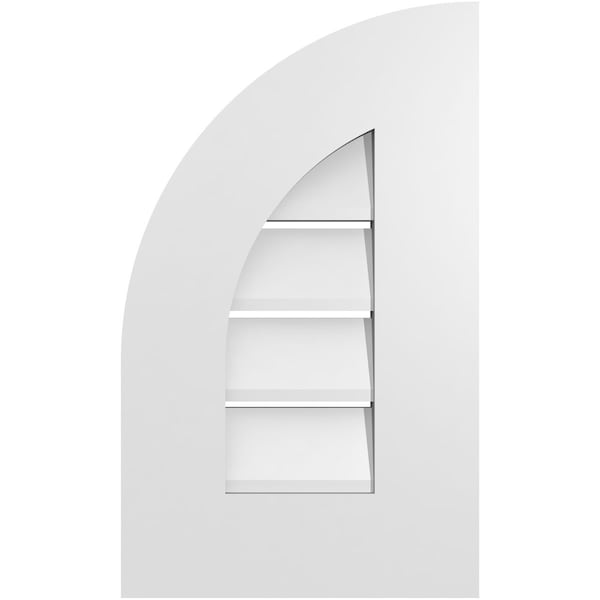 Ekena Millwork Quarter Round Top Left Surface Mount PVC Gable Vent w/ 3-1/2"W x 1"P Standard Frame, 12"W x 20"H GVPQL12X2001SF - main